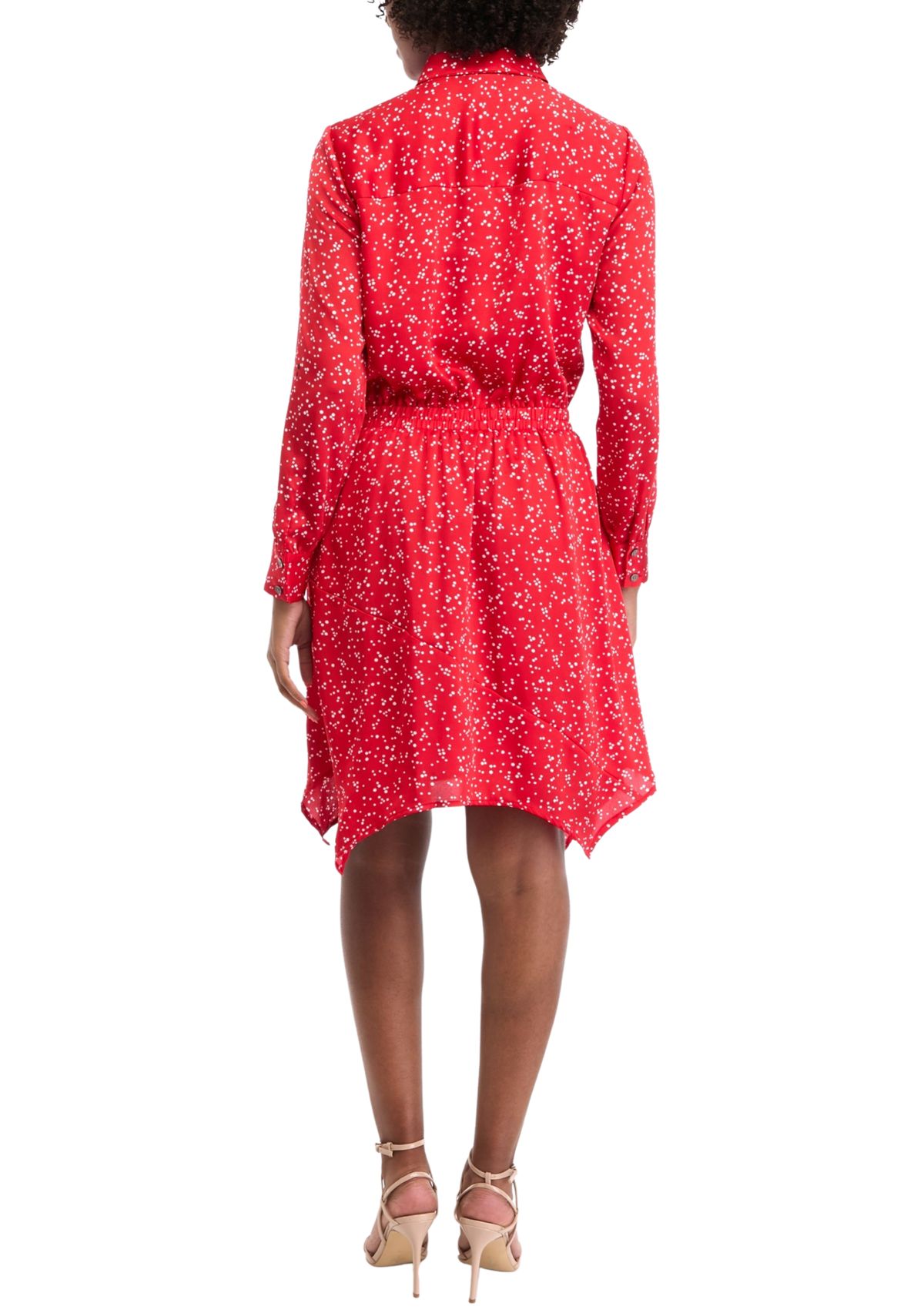 Womens Long Sleeve Printed Shirtdress