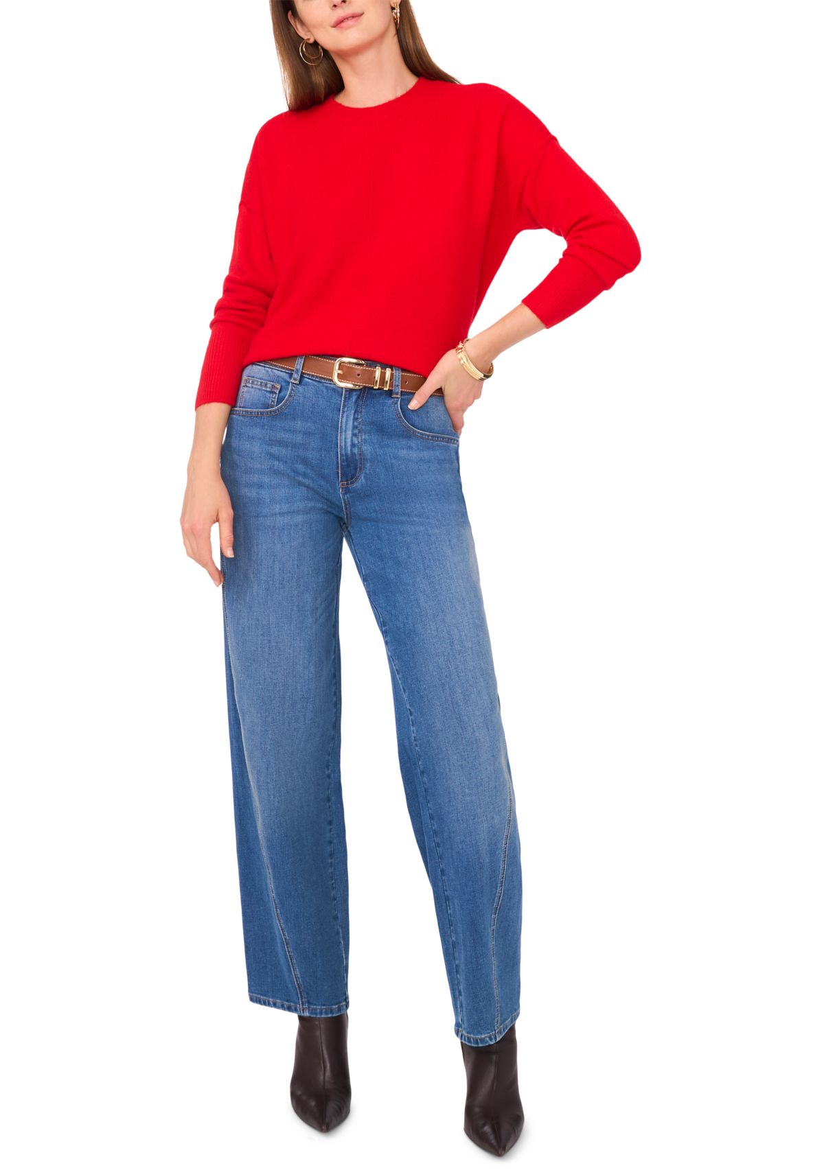 Womens Dolman Sleeve Crew Neck Sweater