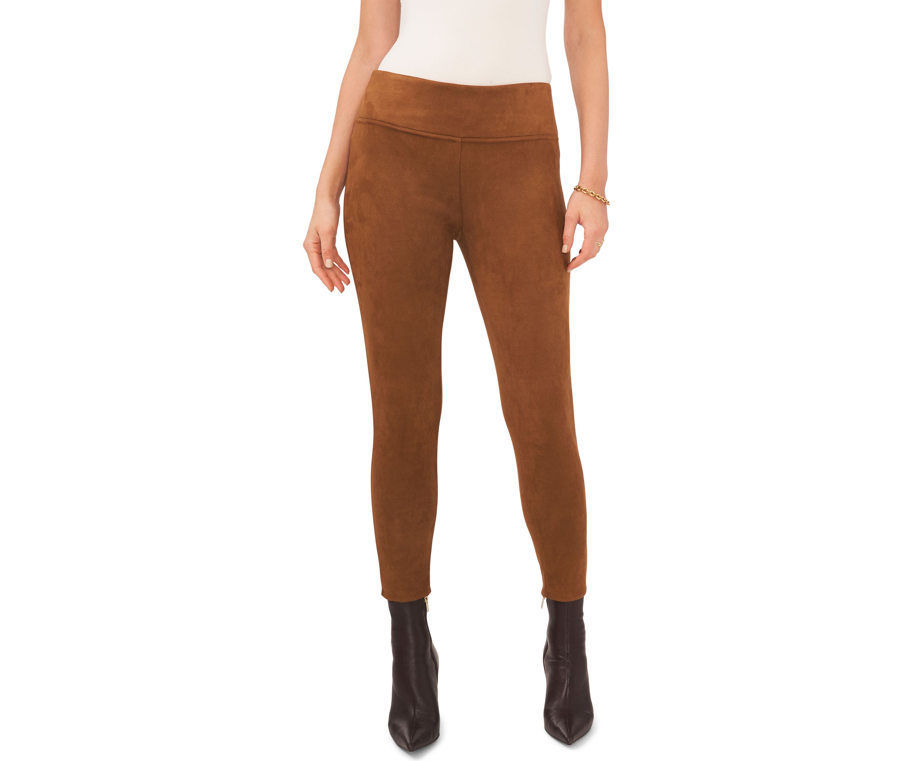 Womens Pull On Vegan Suede Pants