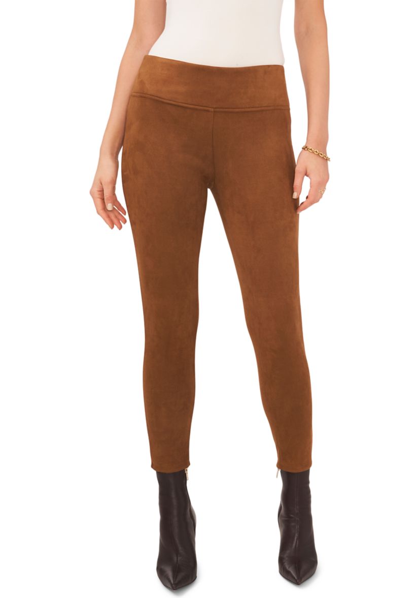 Womens Pull On Vegan Suede Pants