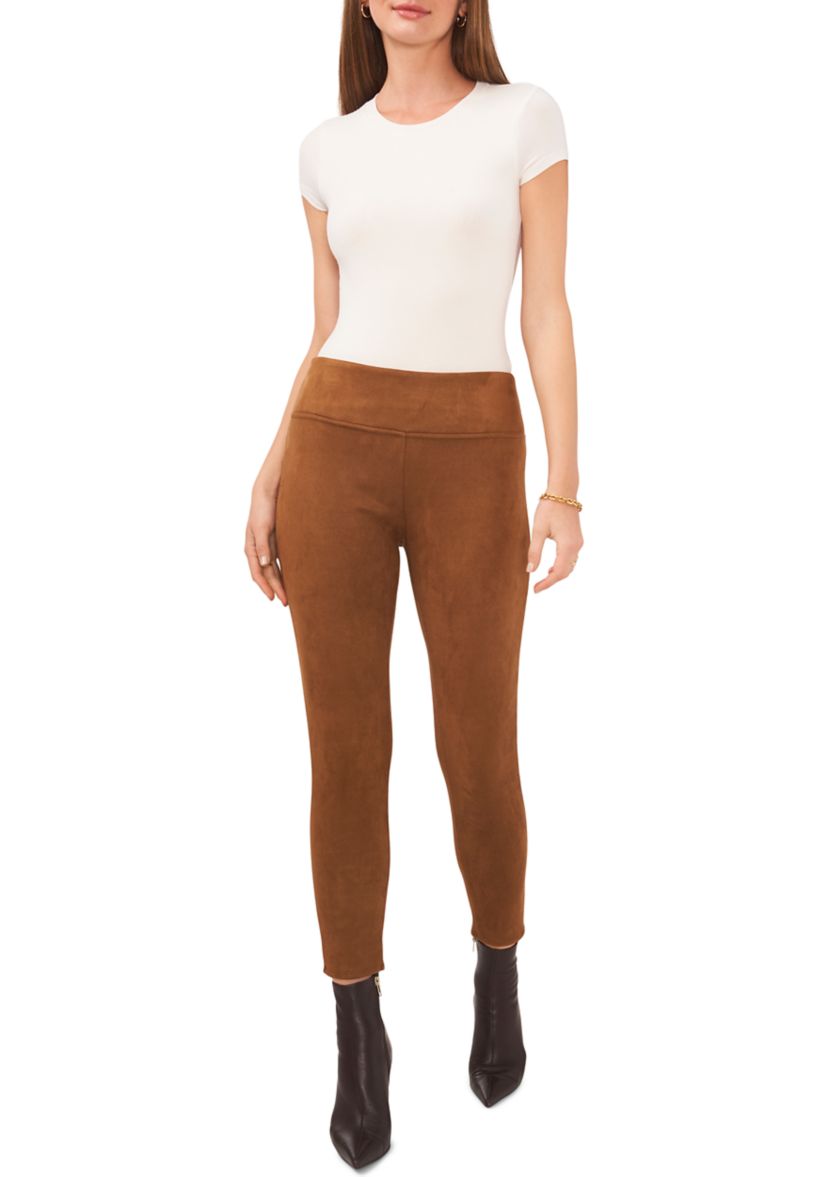 Womens Pull On Vegan Suede Pants