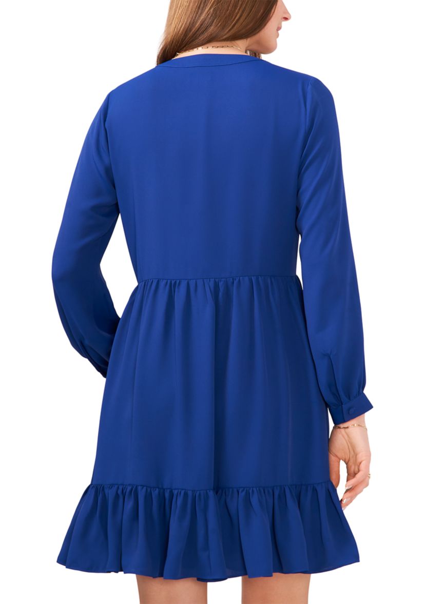 Womens Long Sleeve V-Neck Dress