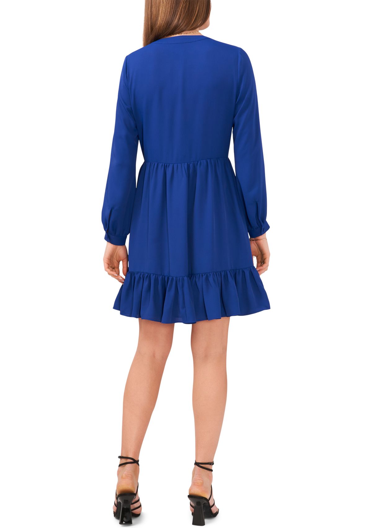 Womens Long Sleeve V-Neck Dress