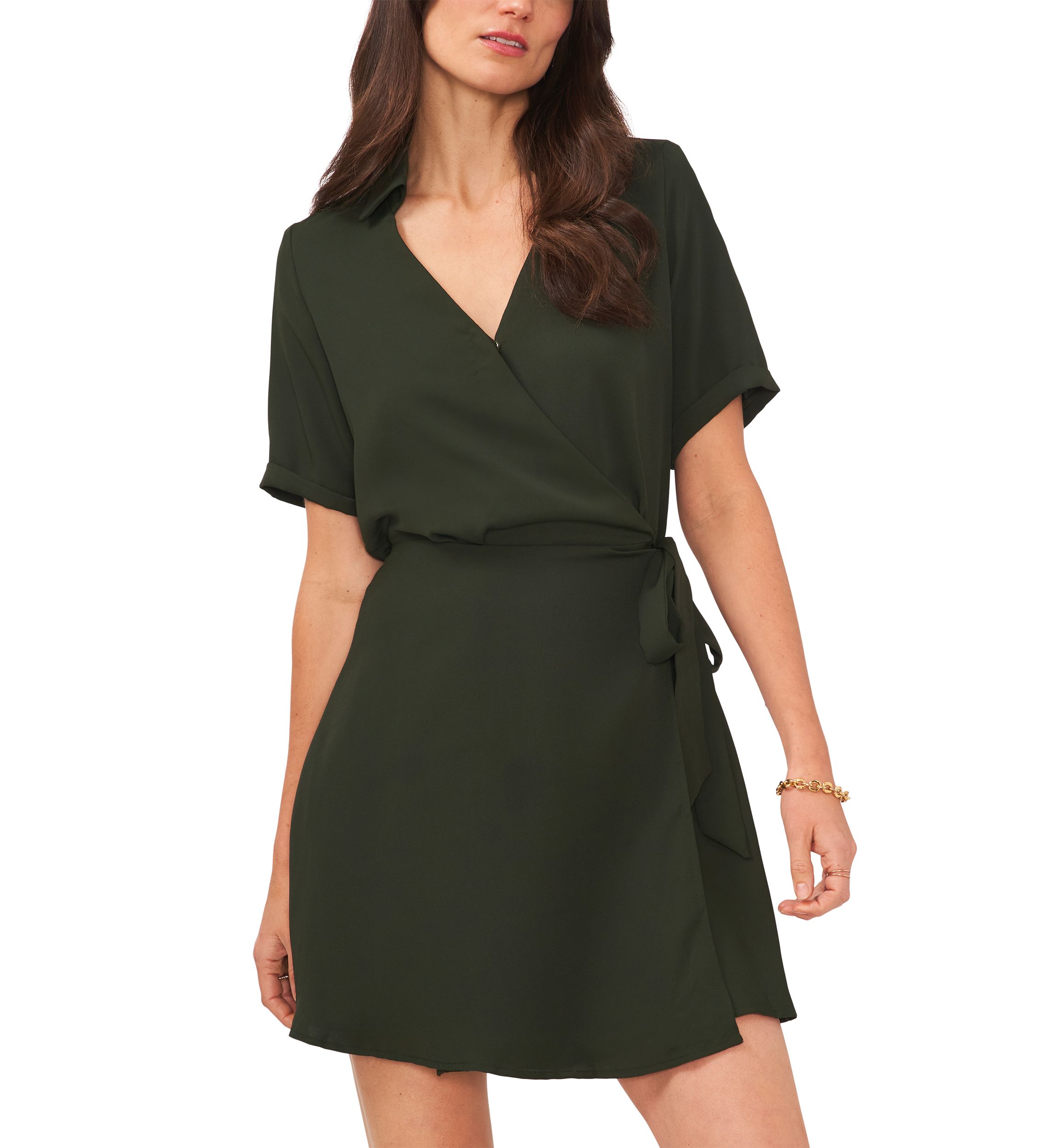 Womens Satin Wrap Dress