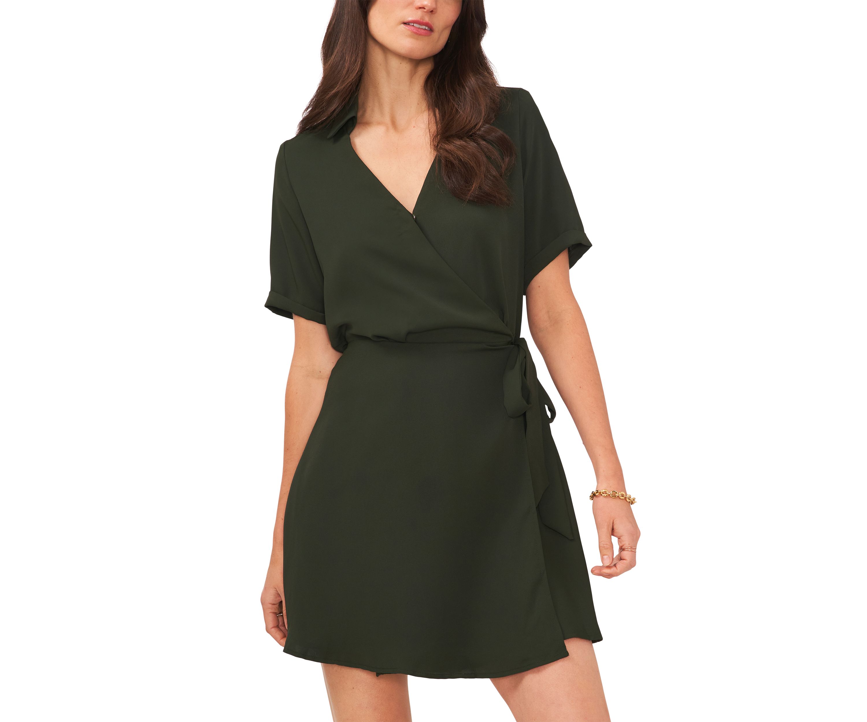 Womens Satin Wrap Dress