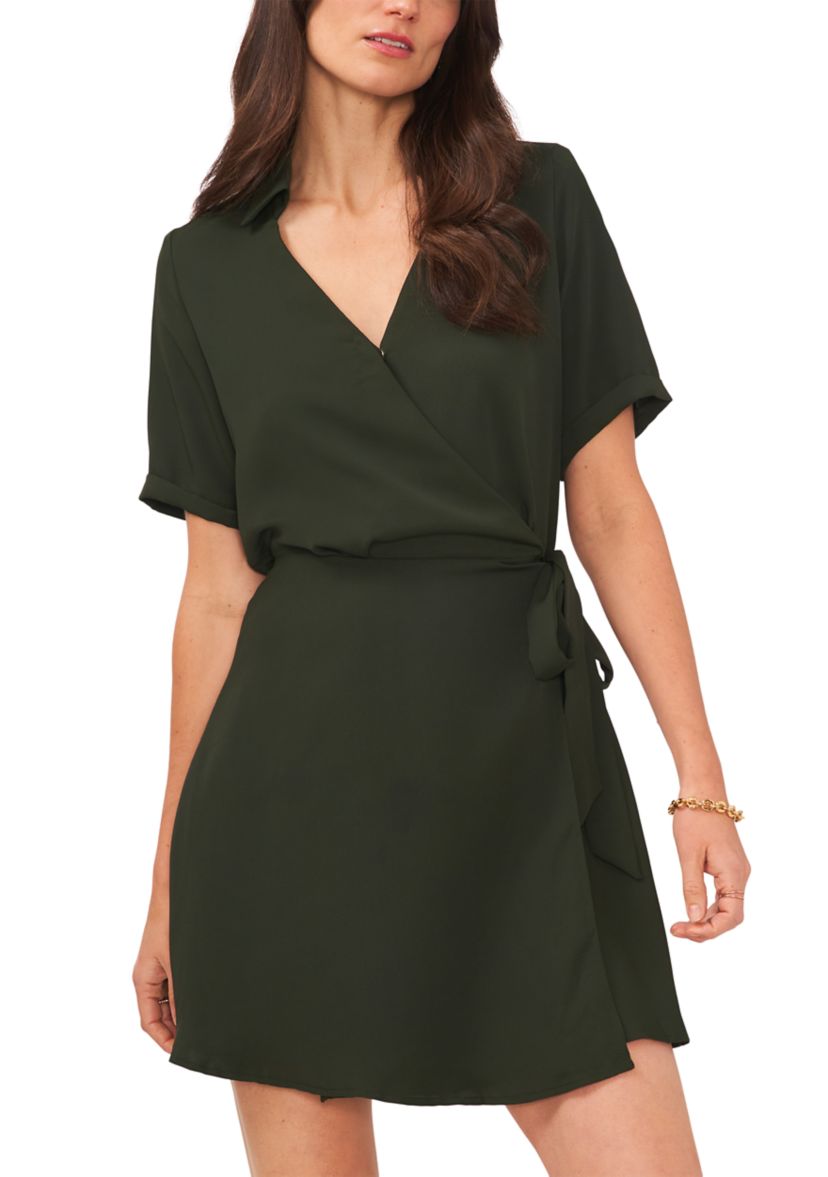 Womens Satin Wrap Dress