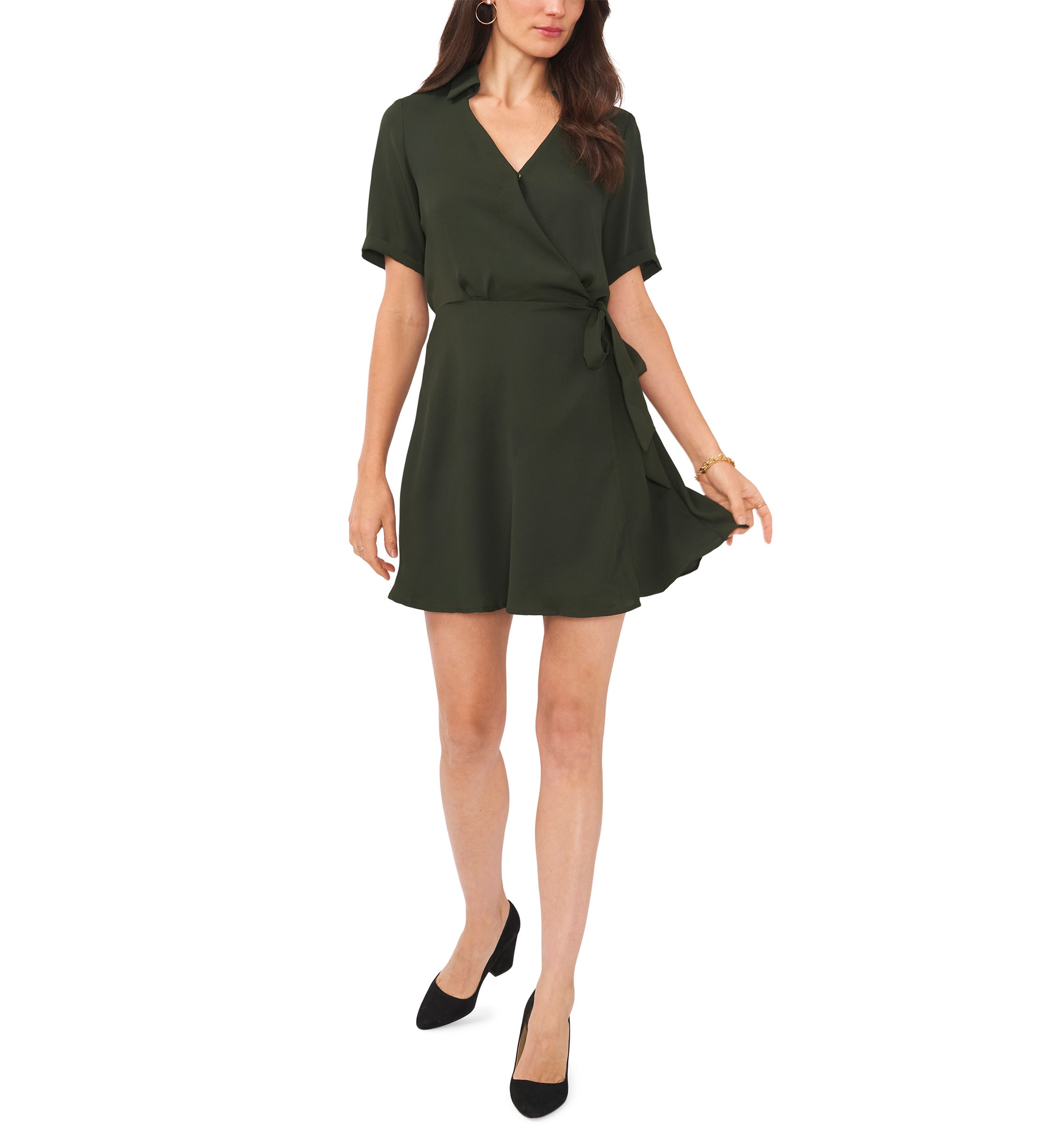 Womens Satin Wrap Dress