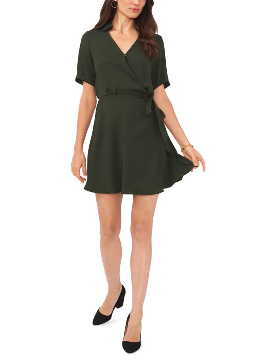 Womens Satin Wrap Dress