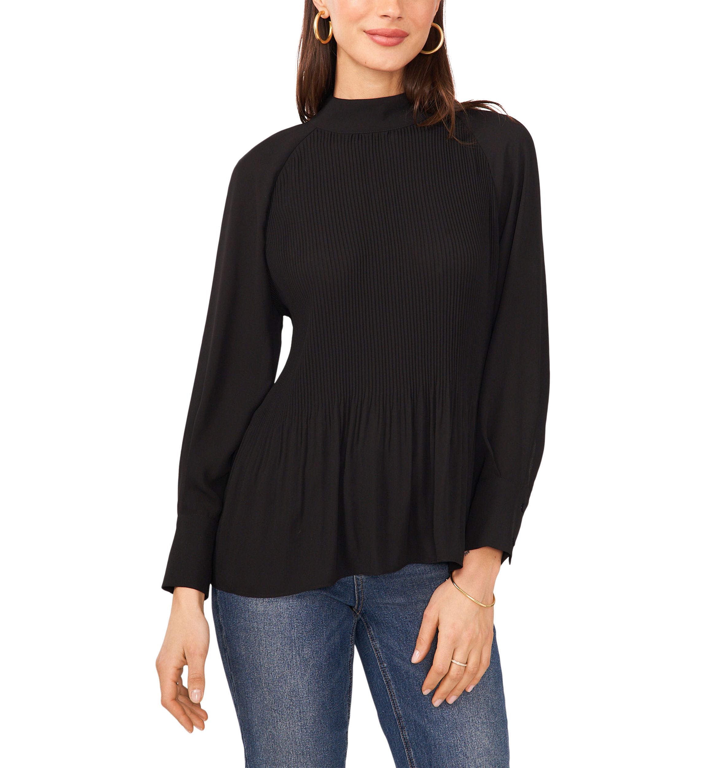 Womens Tie Back Pleated Solid Blouse