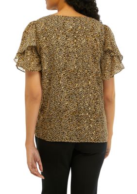 Women's Casual Tunic To Wear with Leggings Short-Sleeve Tops Print