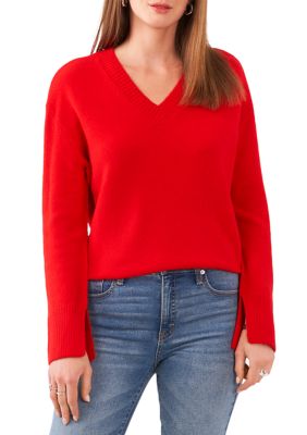 Vince Camuto Women's Bobble Stitch Sleeve Pullover Sweater (Rich