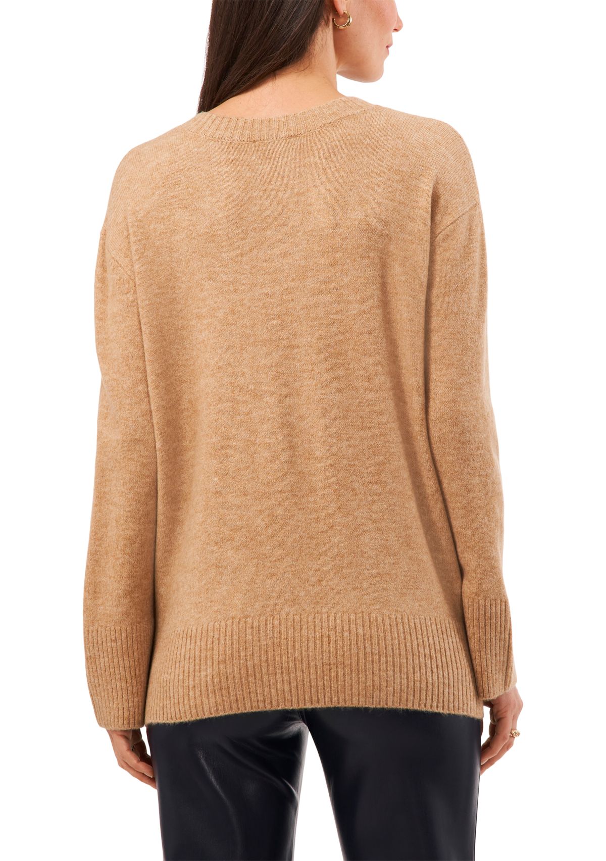 Womens V-Neck with Contrast Color Chain Sweater