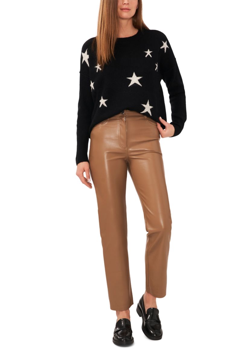 Womens Dolman Star Crew Neck Sweater