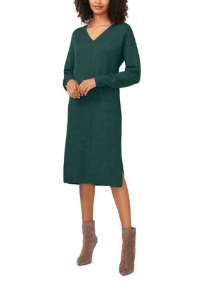 Vince Camuto Women's Long Sleeve V-Neck Sweater Dress, Large
