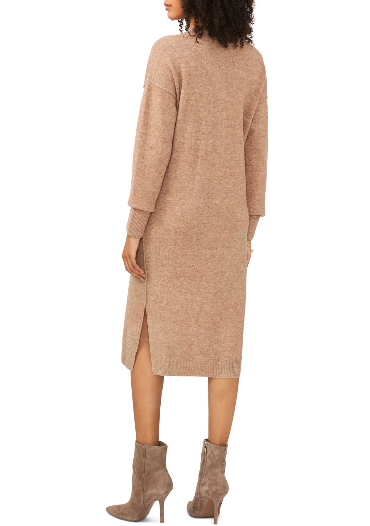 Womens Long Sleeve V-Neck Sweater Dress