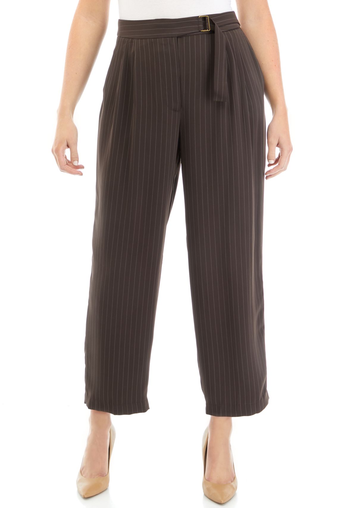 Womens Trouser Pants with Waist Buckle