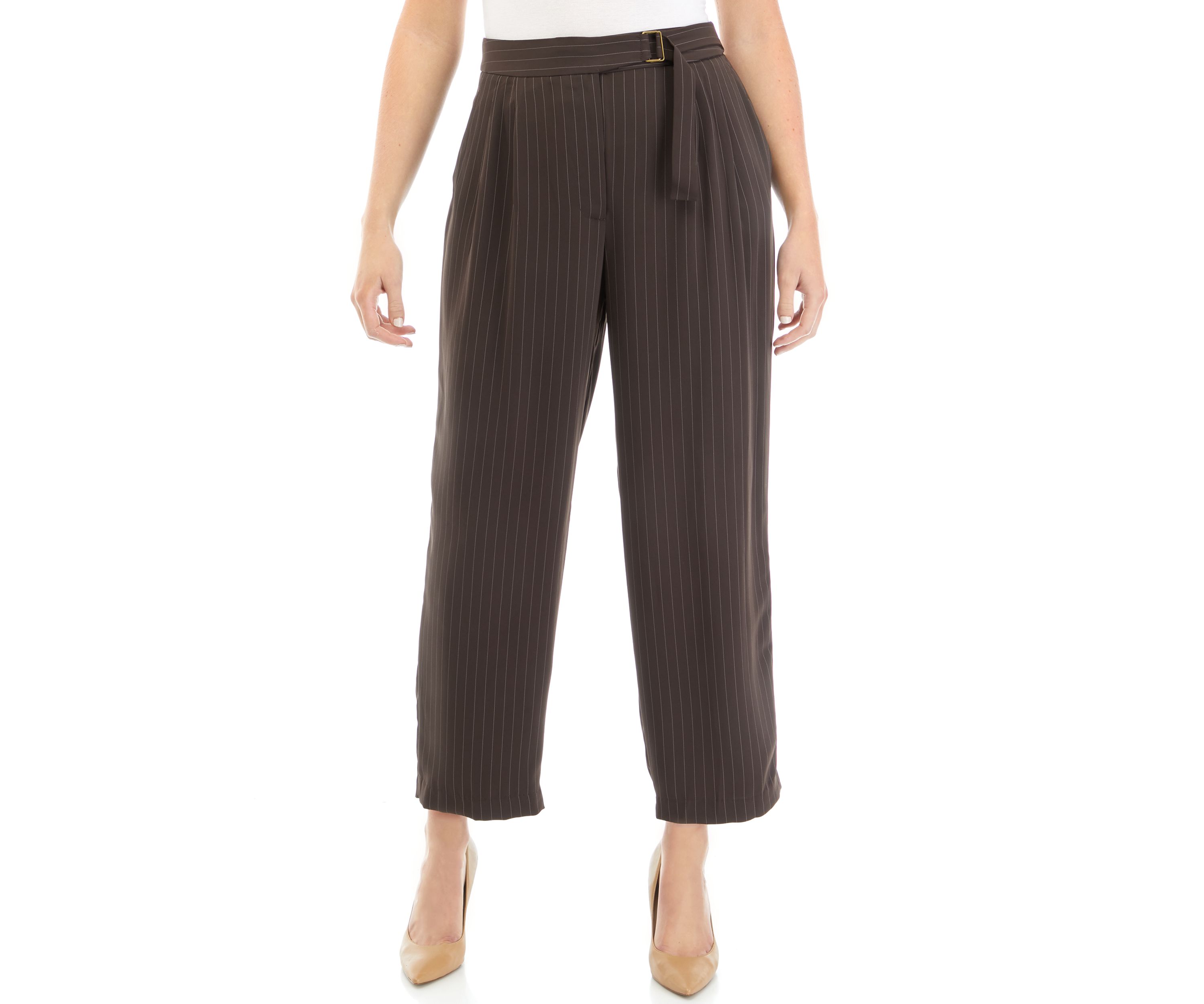 Womens Trouser Pants with Waist Buckle