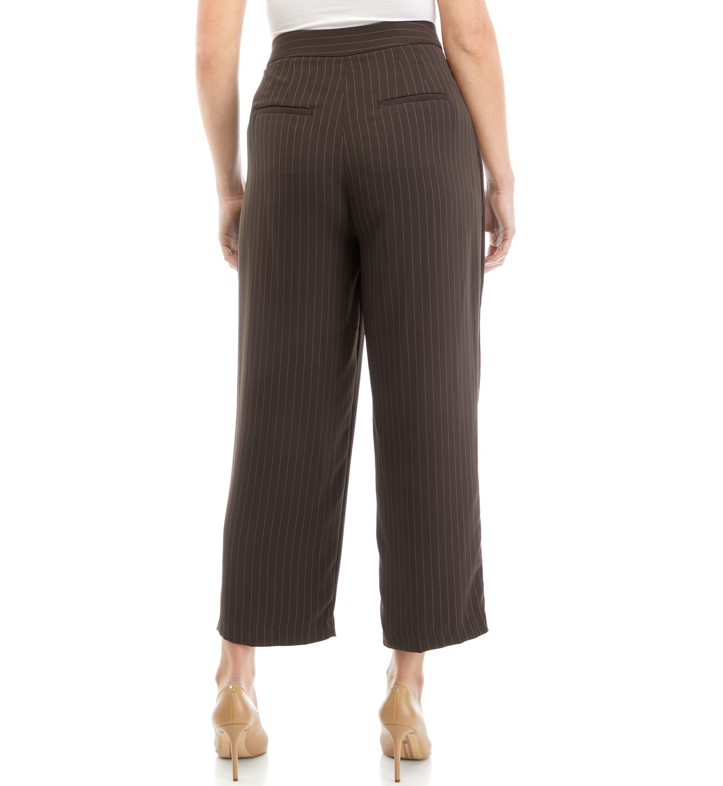 Womens Trouser Pants with Waist Buckle