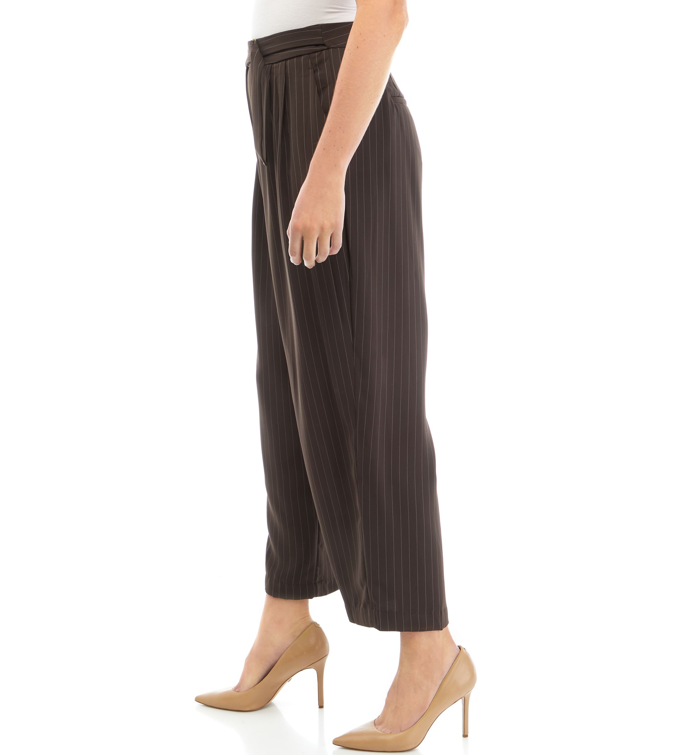 Womens Trouser Pants with Waist Buckle