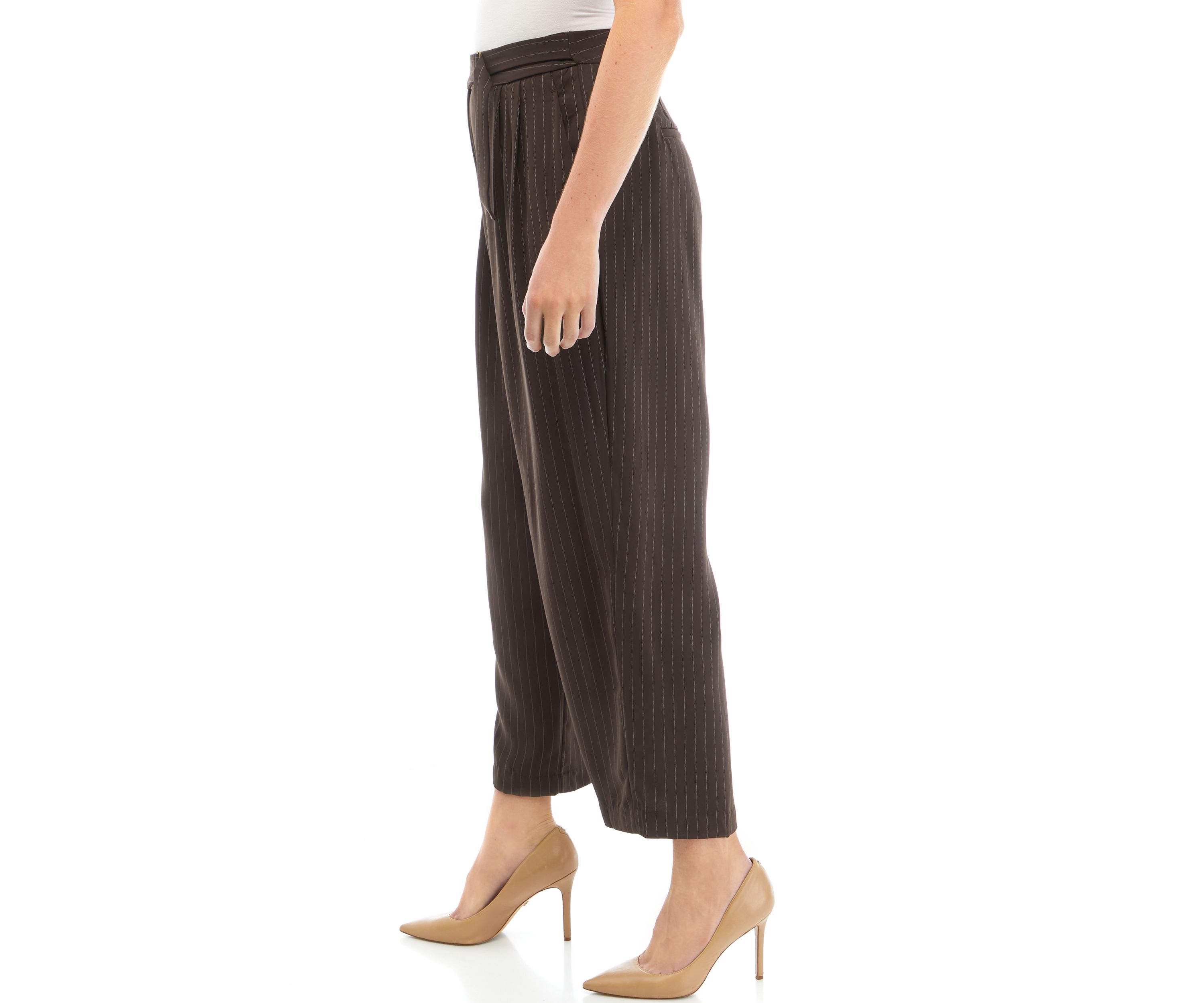 Womens Trouser Pants with Waist Buckle