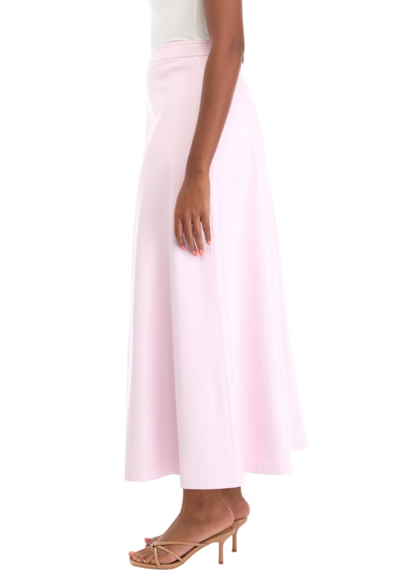 Womens Vegan Leather Midi Skirt