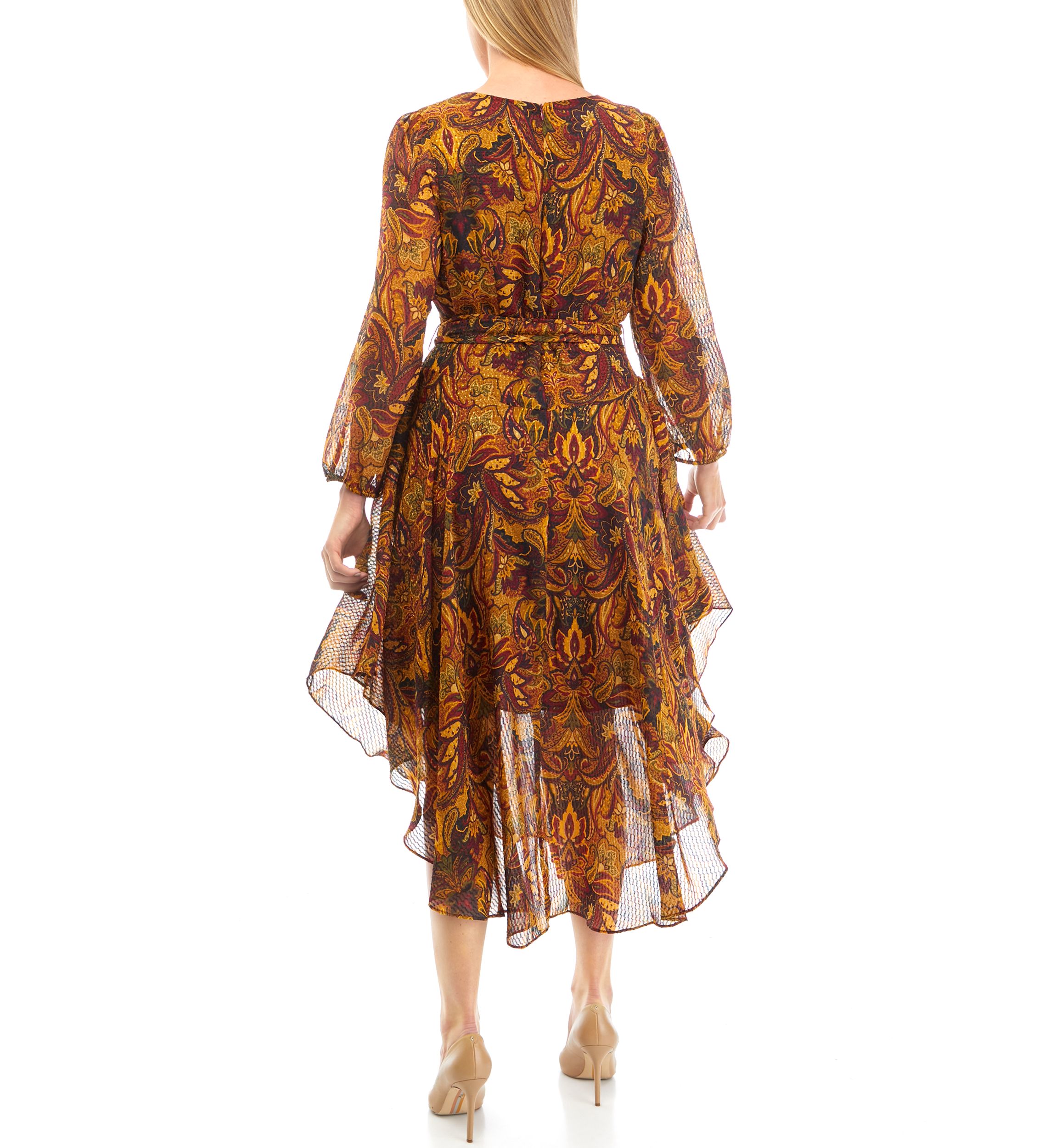 Womens Asymmetrical Floral Printed Dress