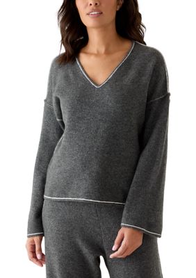 Vince Camuto Women's V-Neck Sweater, Grey, XS