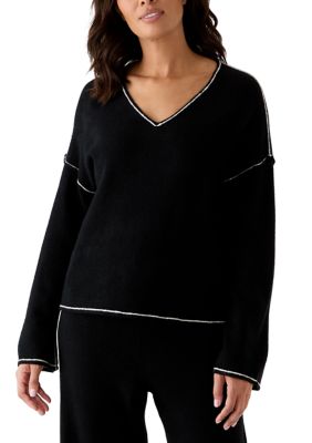 Vince Camuto Women's V-Neck Sweater, Black, XS