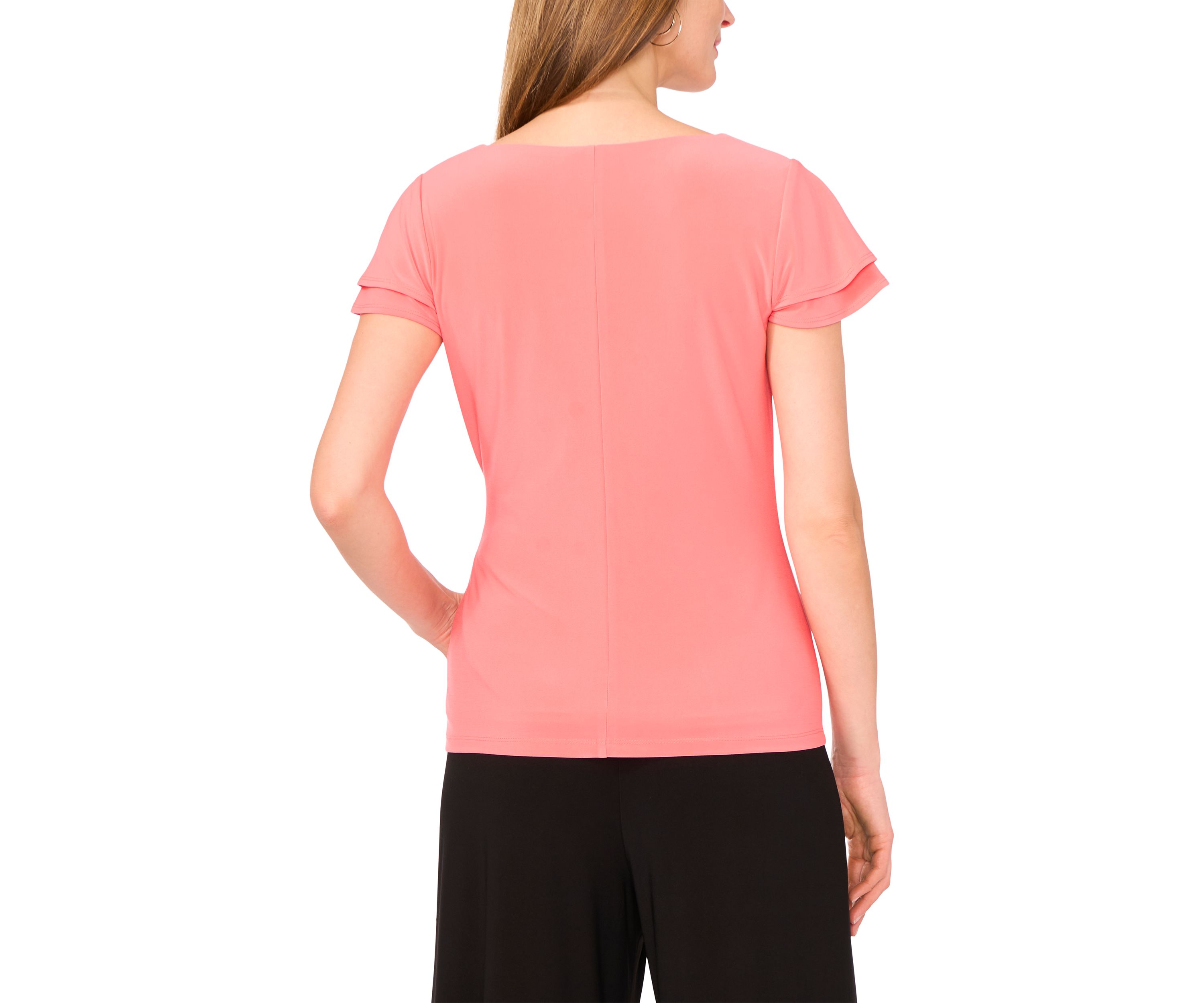 Womens Flutter Sleeve Wrap Top