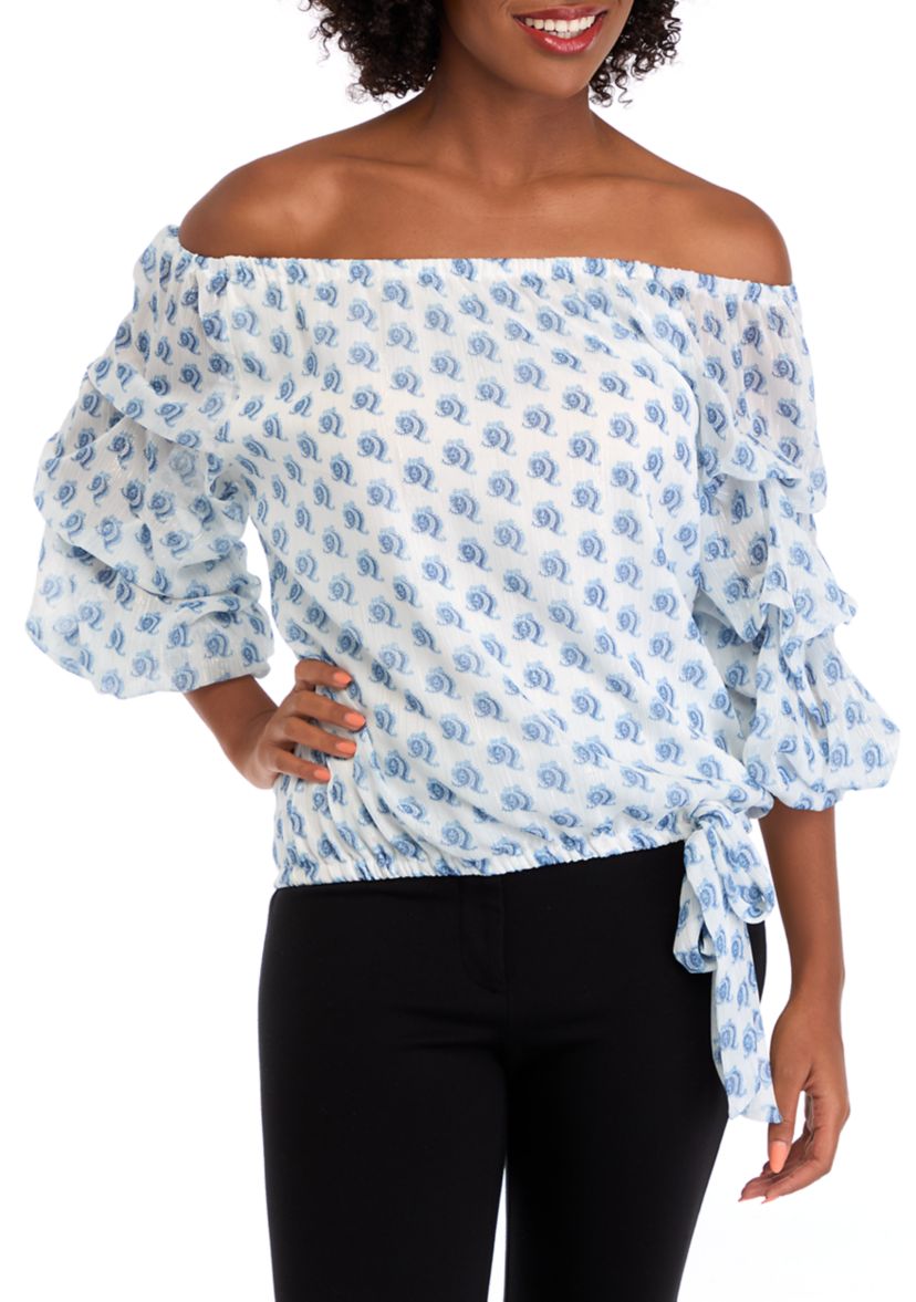 Womens Foulard Off the Shoulder Blouse