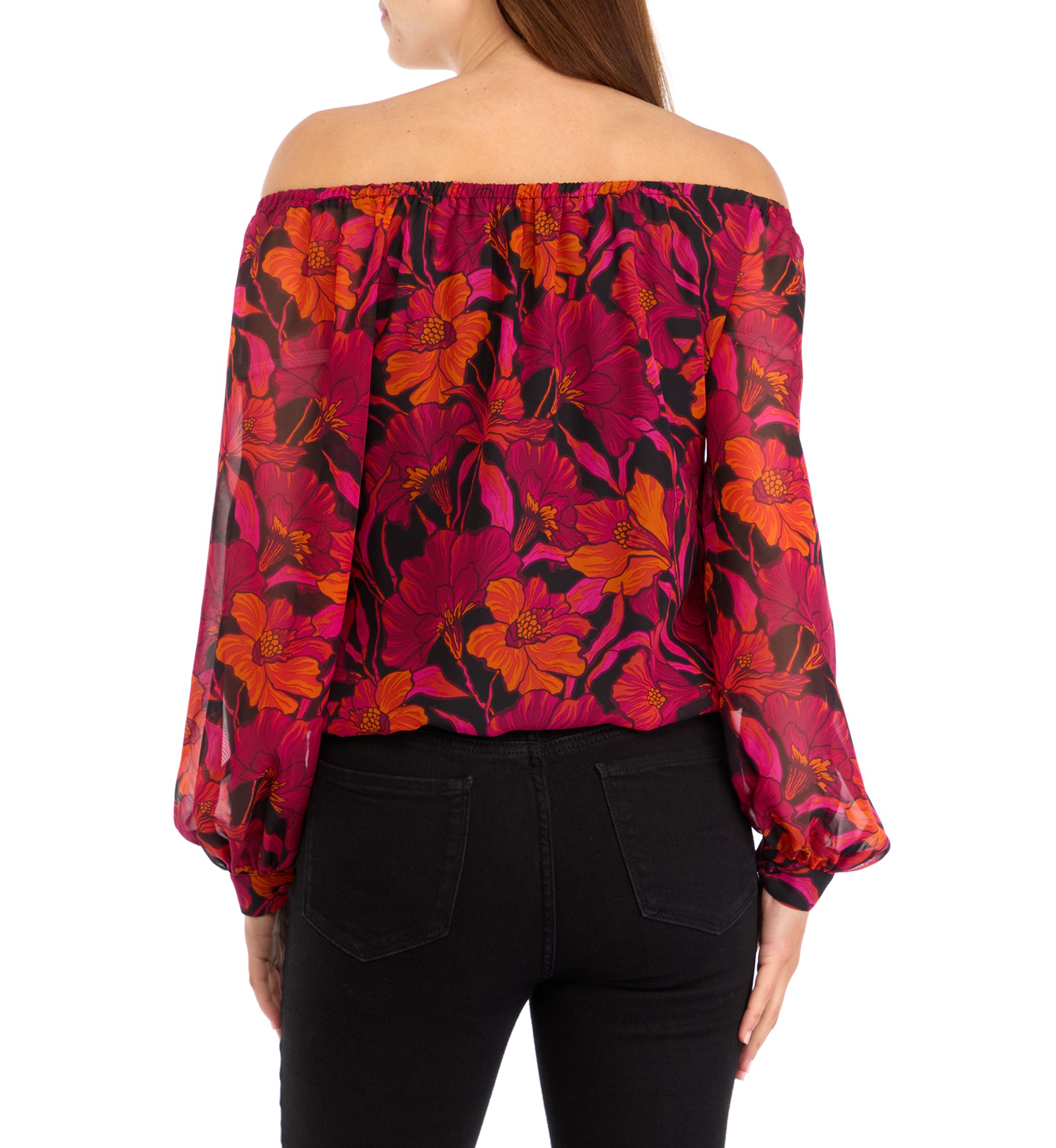 Womens Off the Shoulder Floral Blouse
