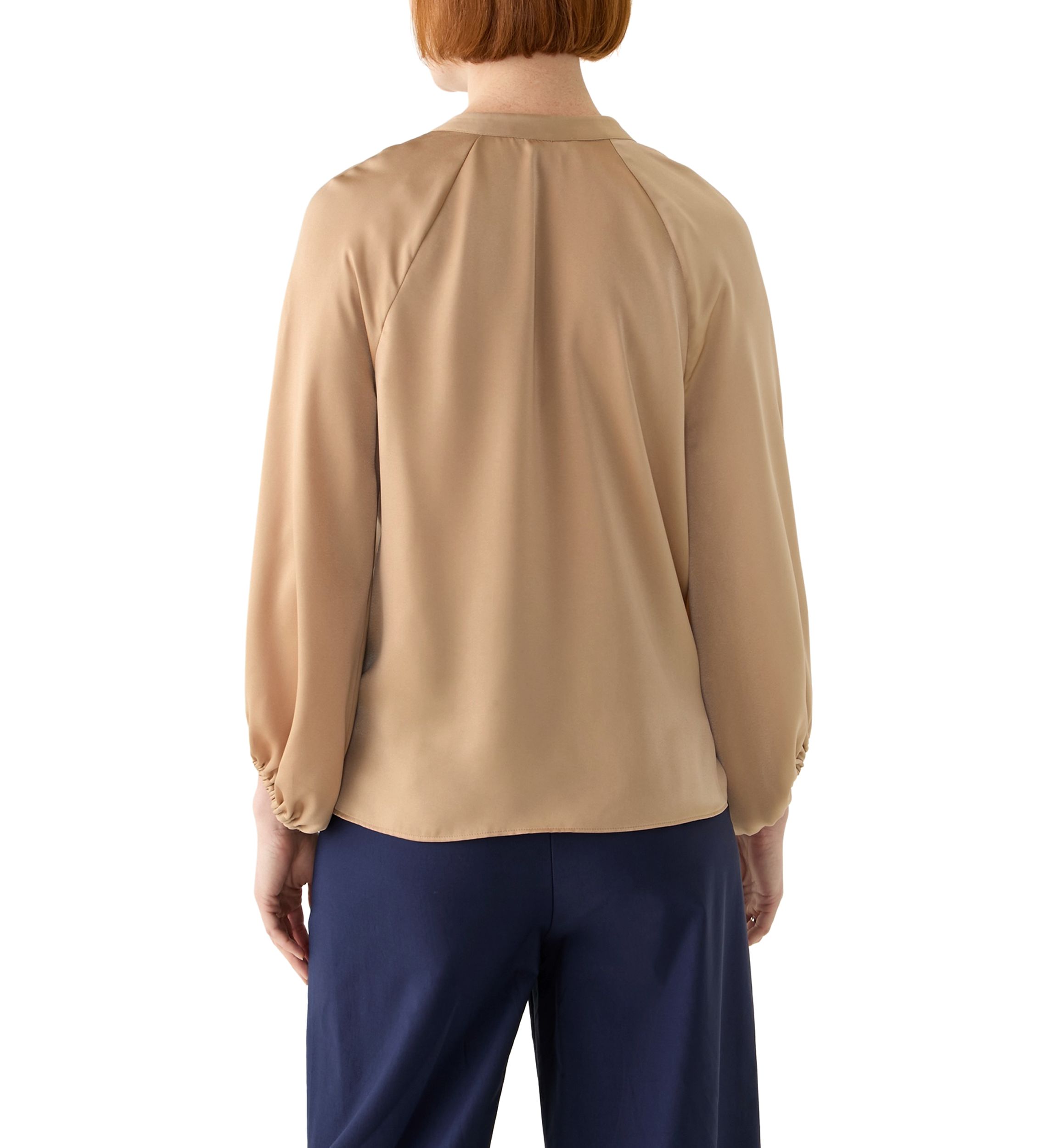 Womens Long Sleeve Satin Blouse