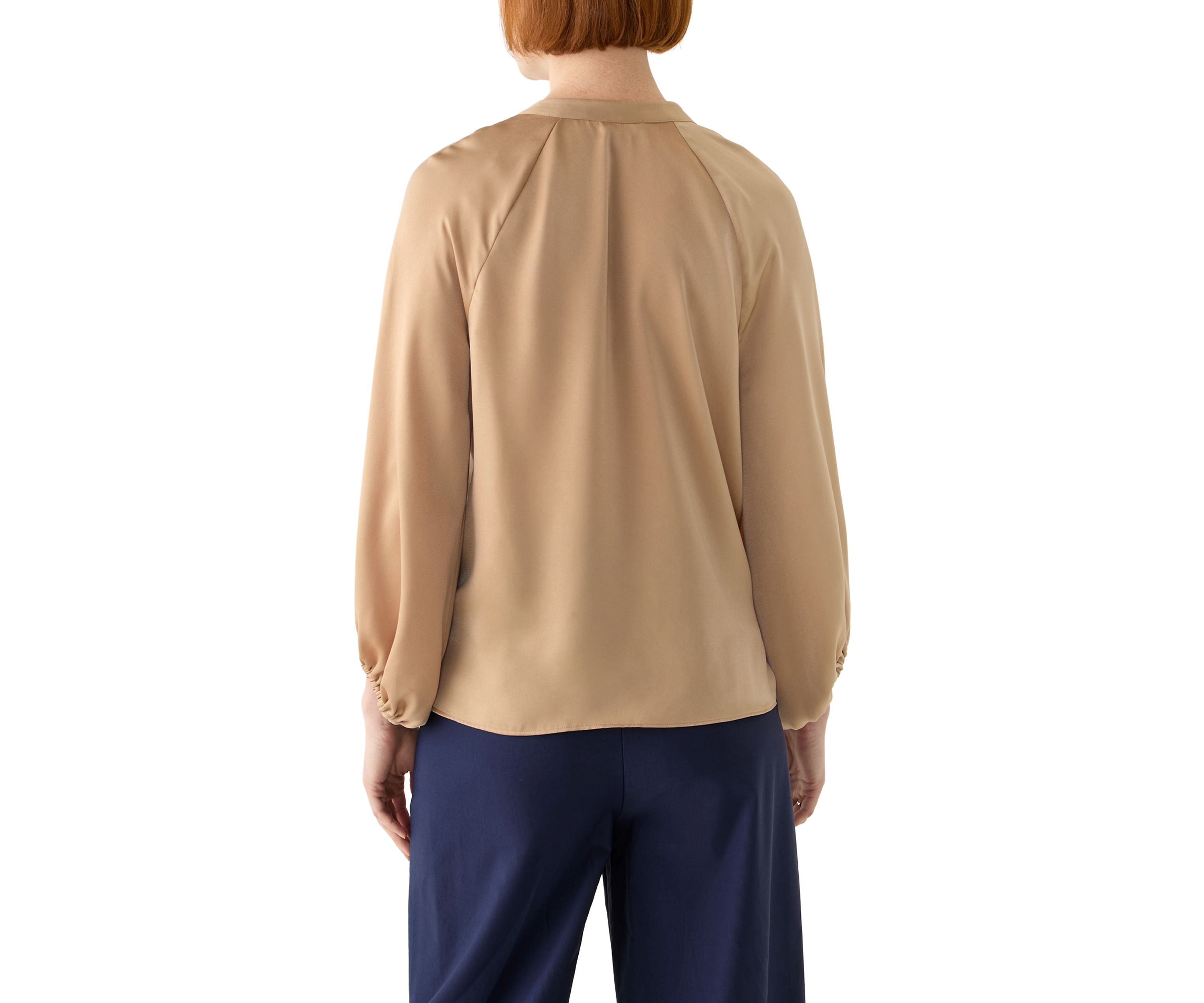 Womens Long Sleeve Satin Blouse