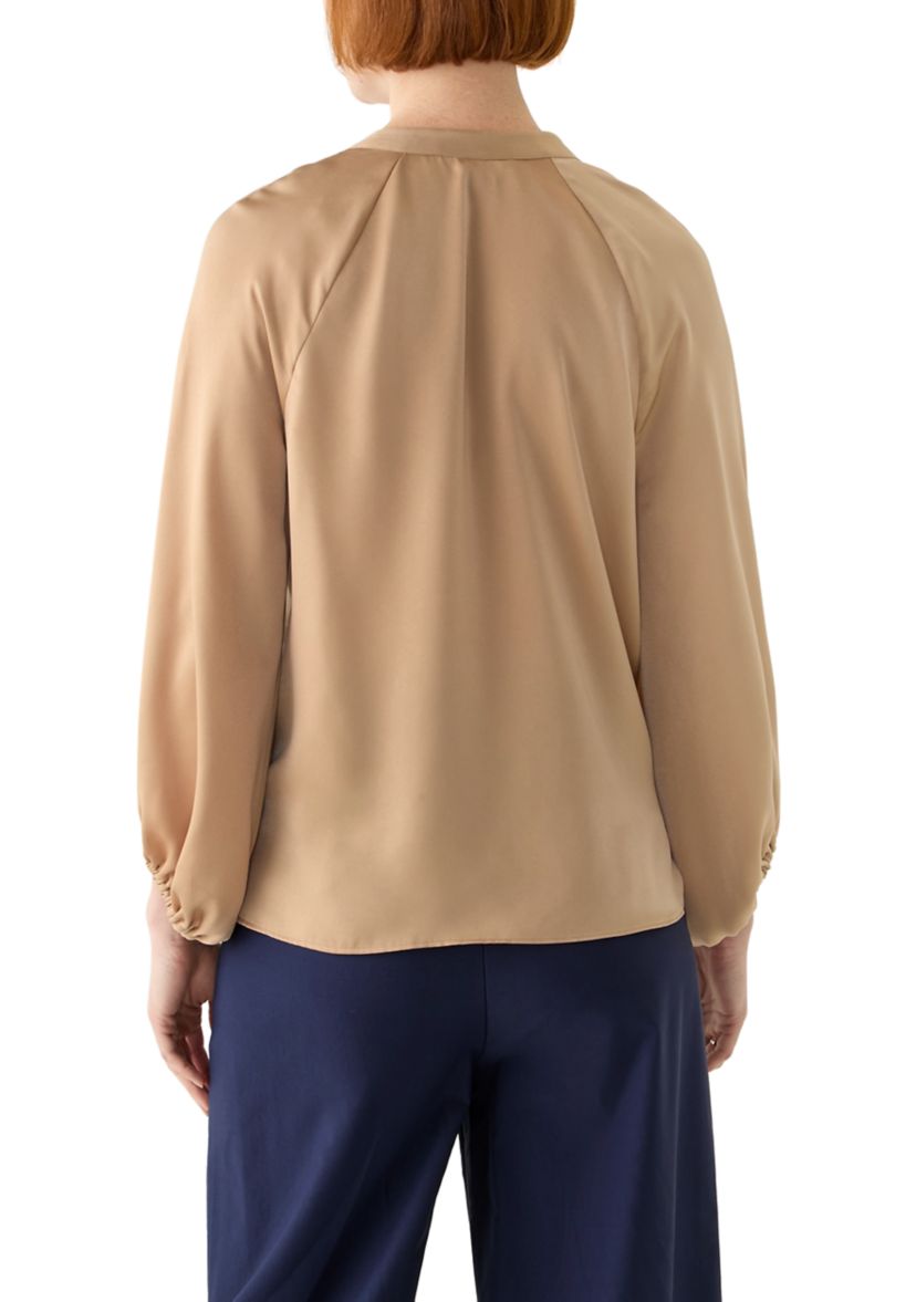 Womens Long Sleeve Satin Blouse