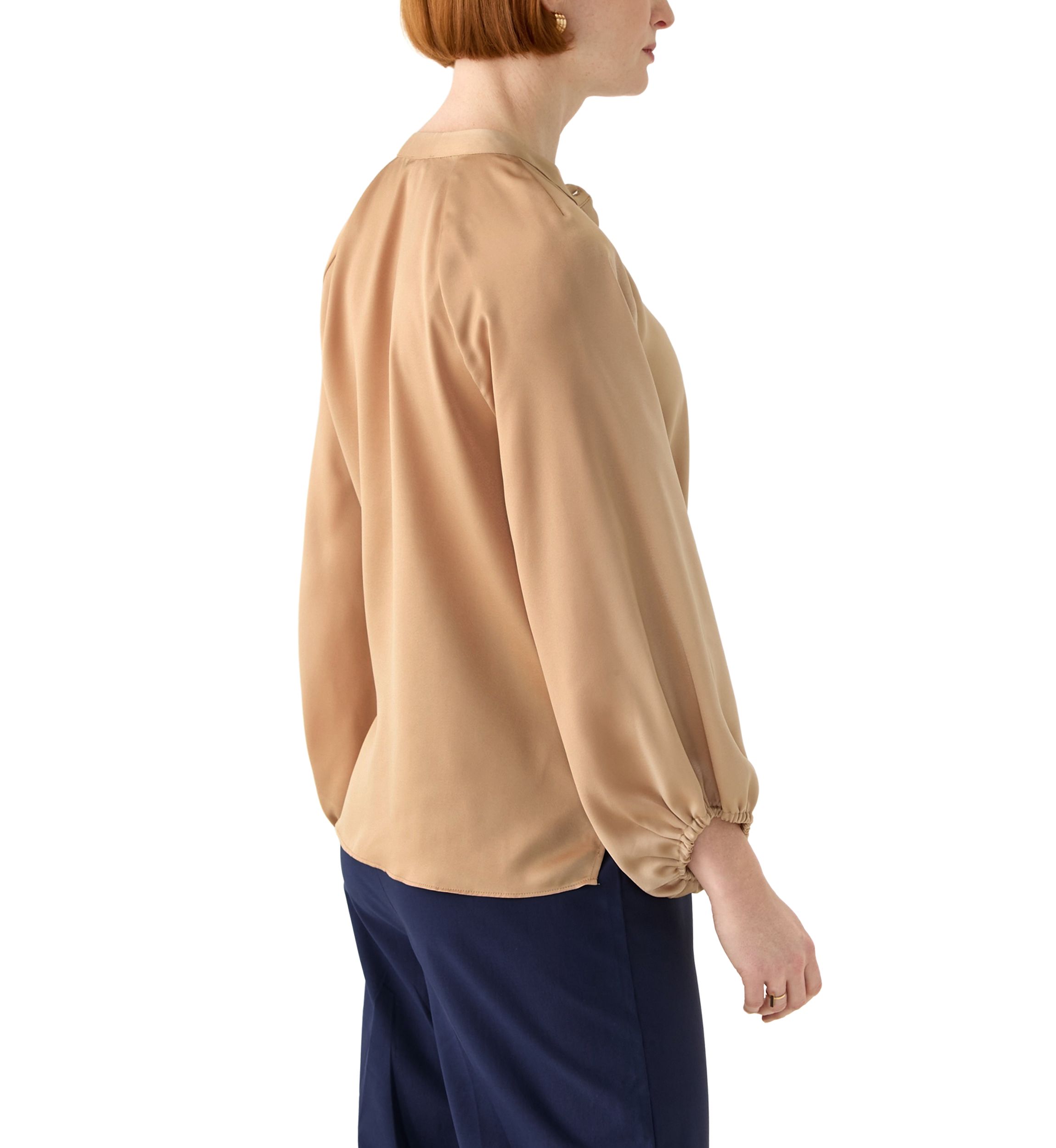 Womens Long Sleeve Satin Blouse