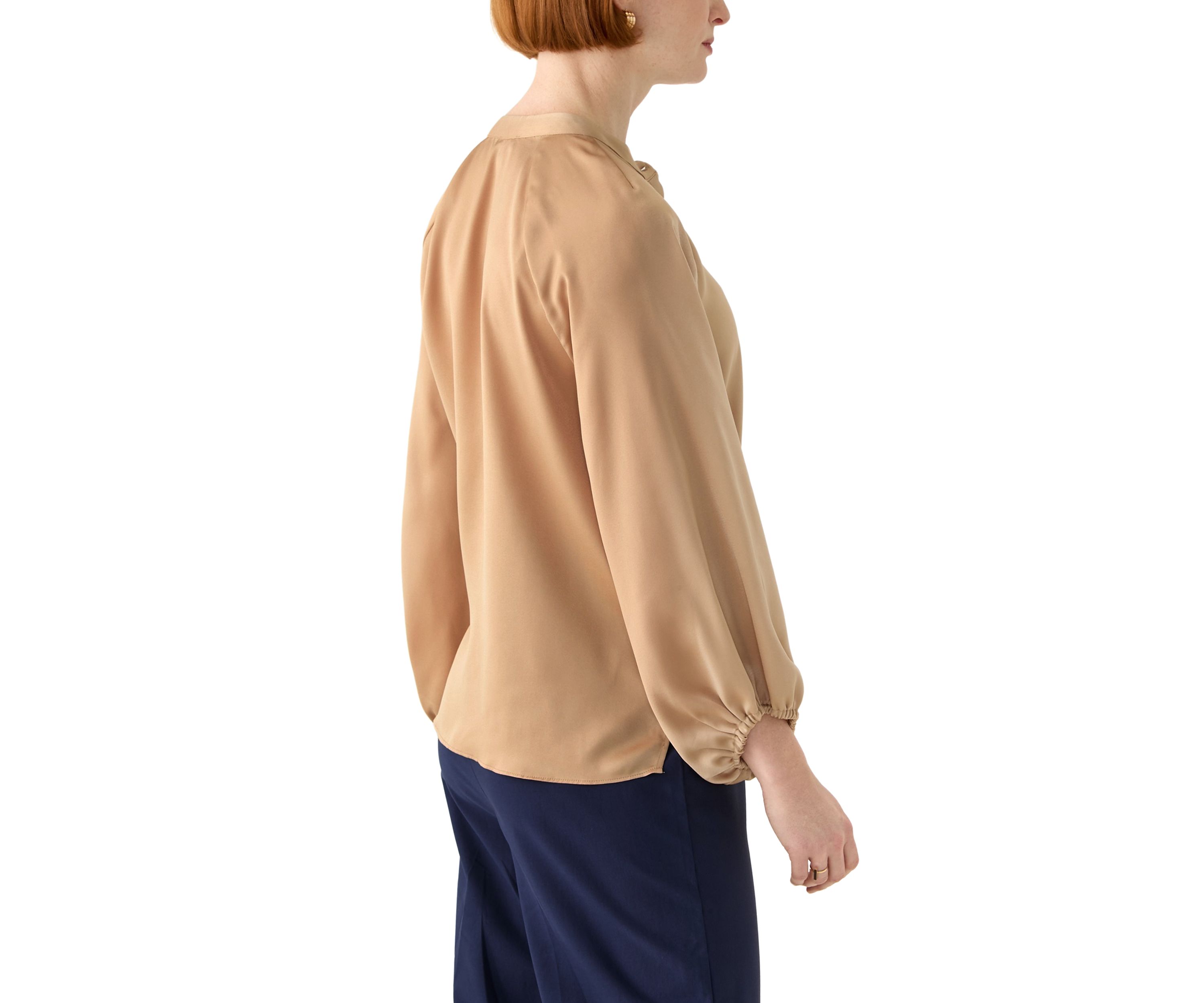 Womens Long Sleeve Satin Blouse