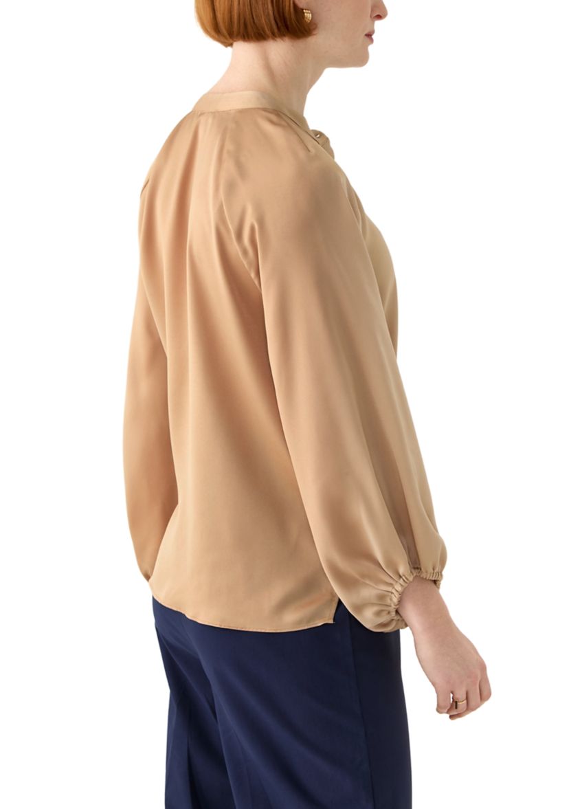 Womens Long Sleeve Satin Blouse