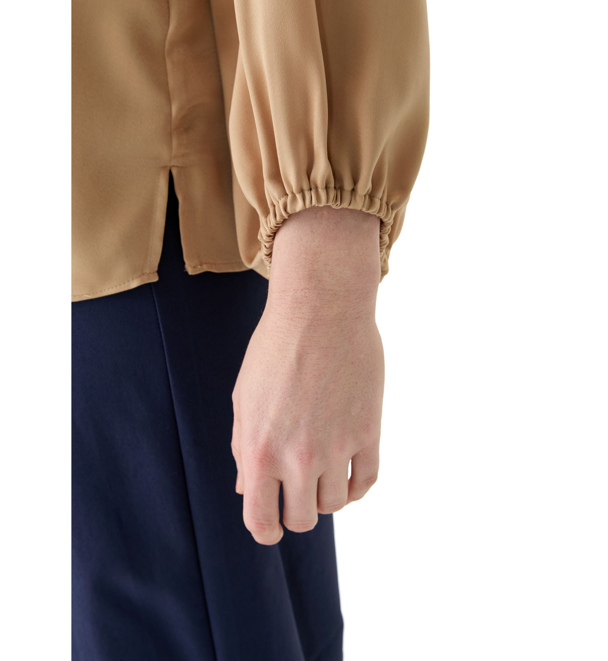Womens Long Sleeve Satin Blouse