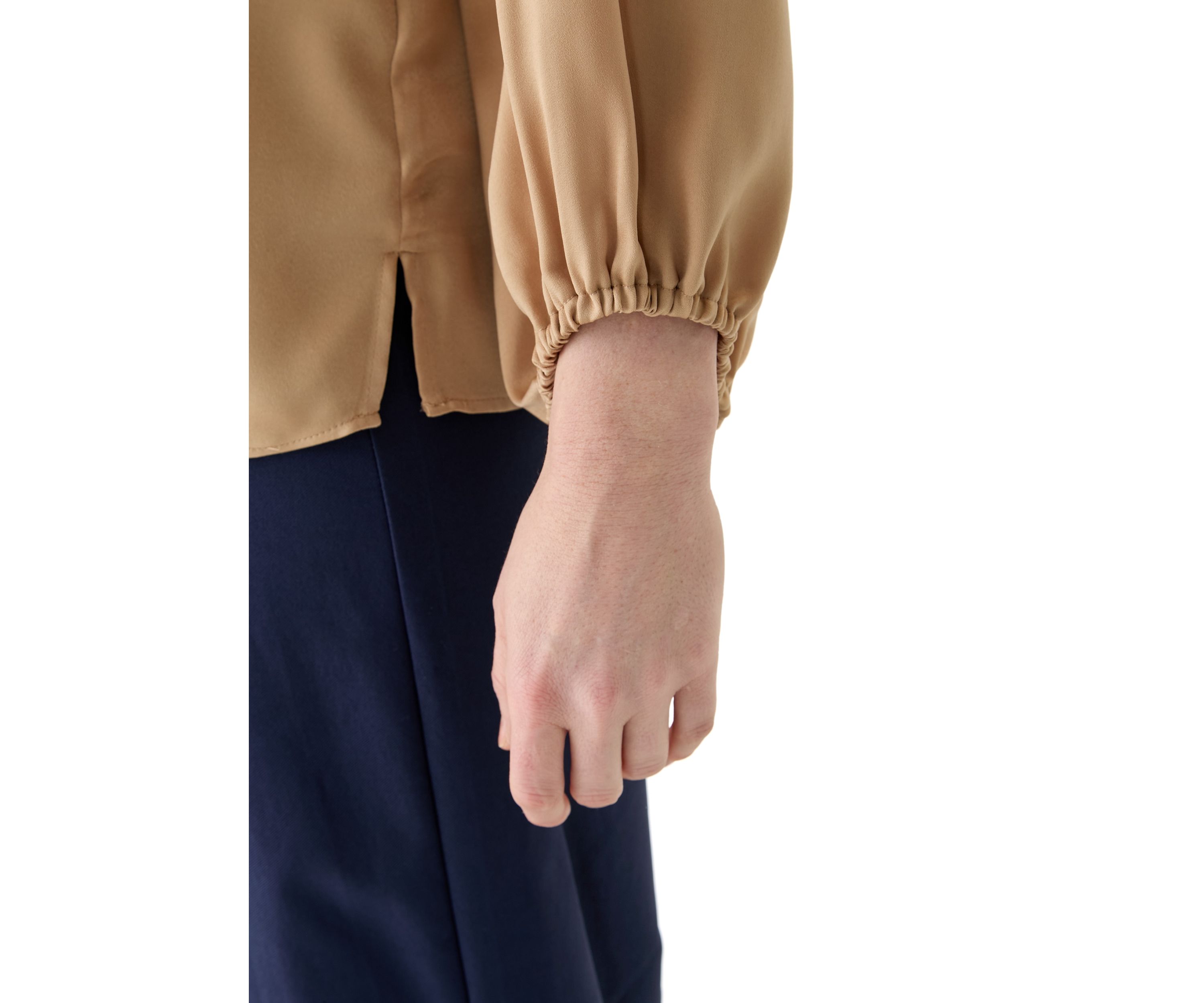 Womens Long Sleeve Satin Blouse
