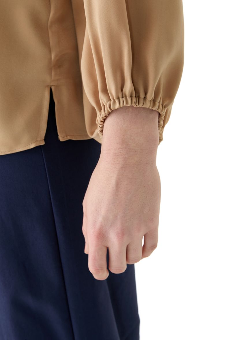 Womens Long Sleeve Satin Blouse