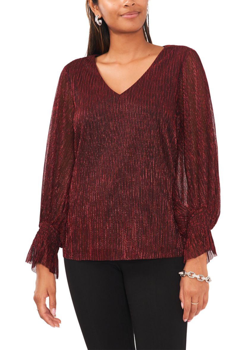 Womens V-Neck Lurex Top
