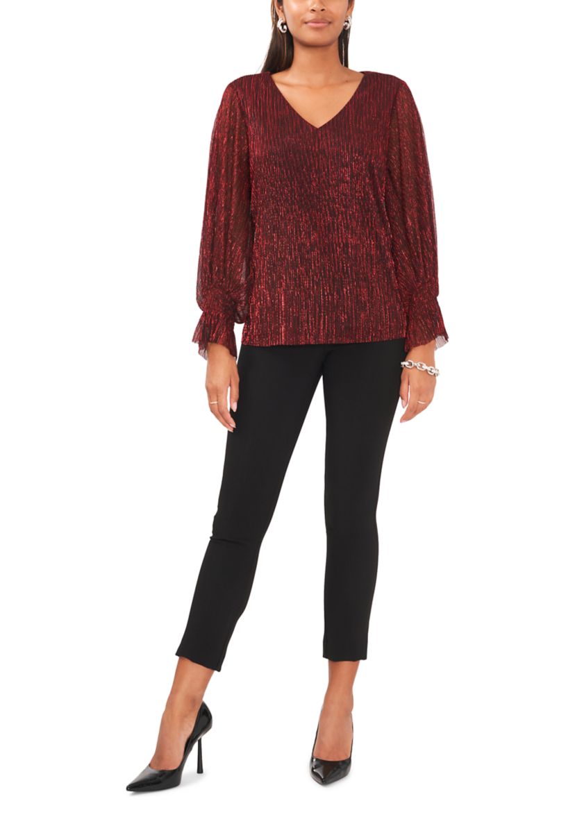Womens V-Neck Lurex Top