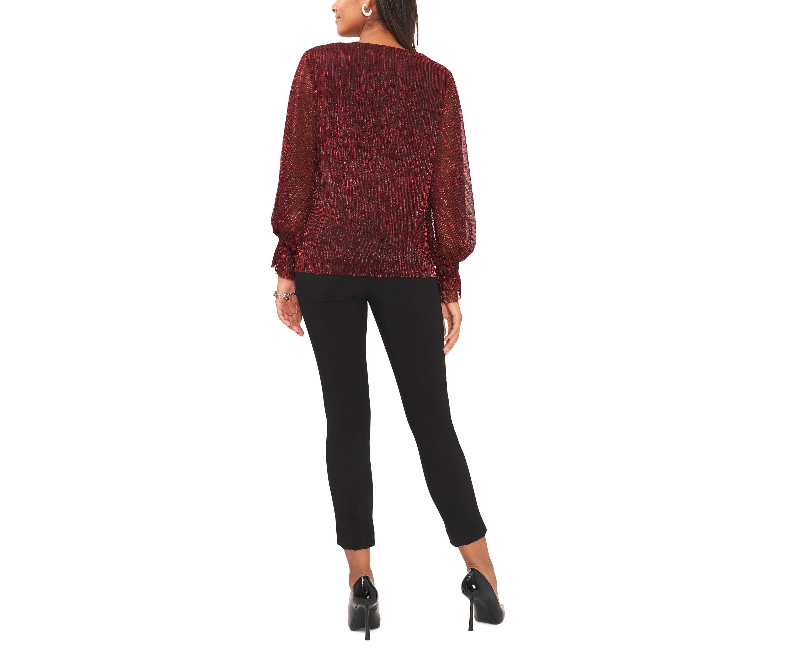 Womens V-Neck Lurex Top