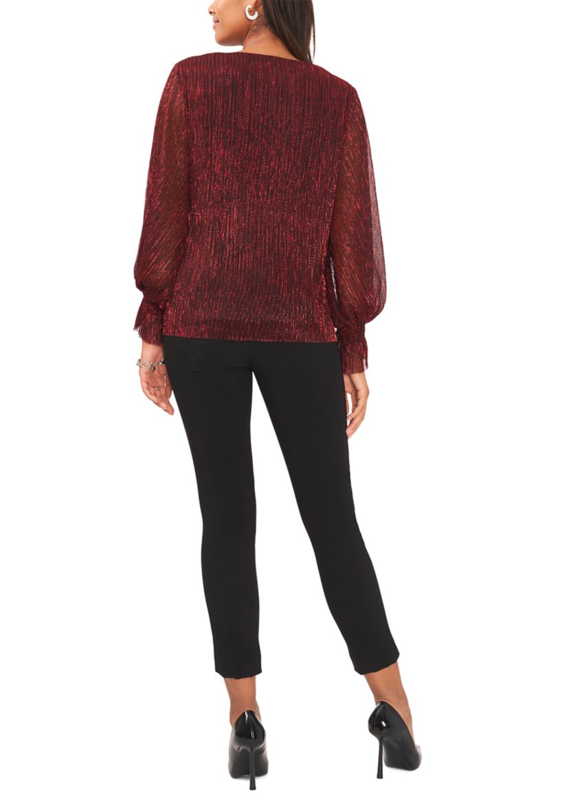 Womens V-Neck Lurex Top
