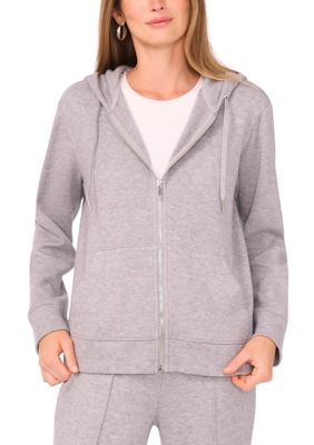 Vince Camuto Women's Long Sleeve Zip Front Brush Knit Hoodie, XS