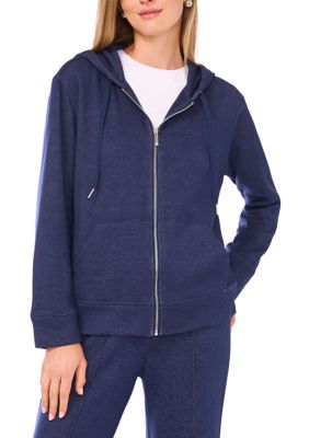 Vince Camuto Women's Long Sleeve Zip Front Brush Knit Hoodie, XS