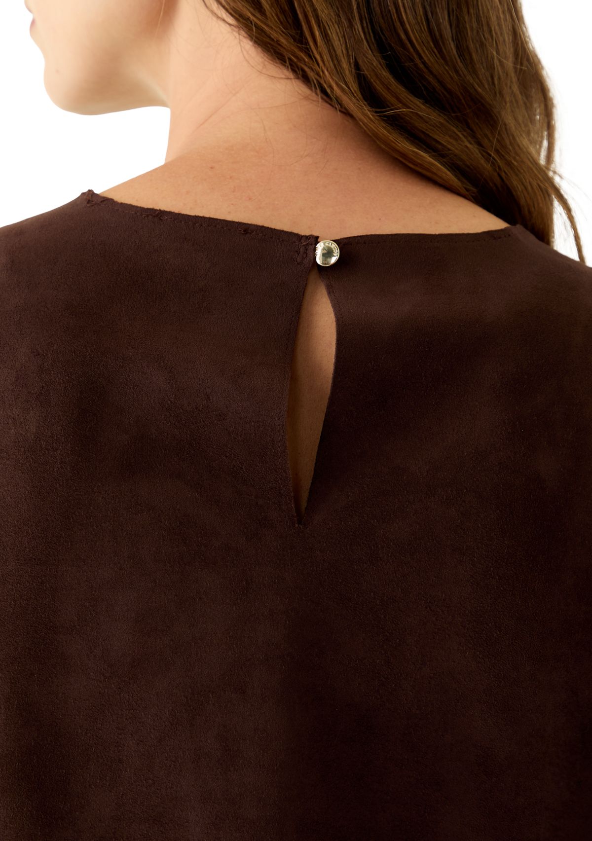 Womens Sleeveless Vegan Suede Top