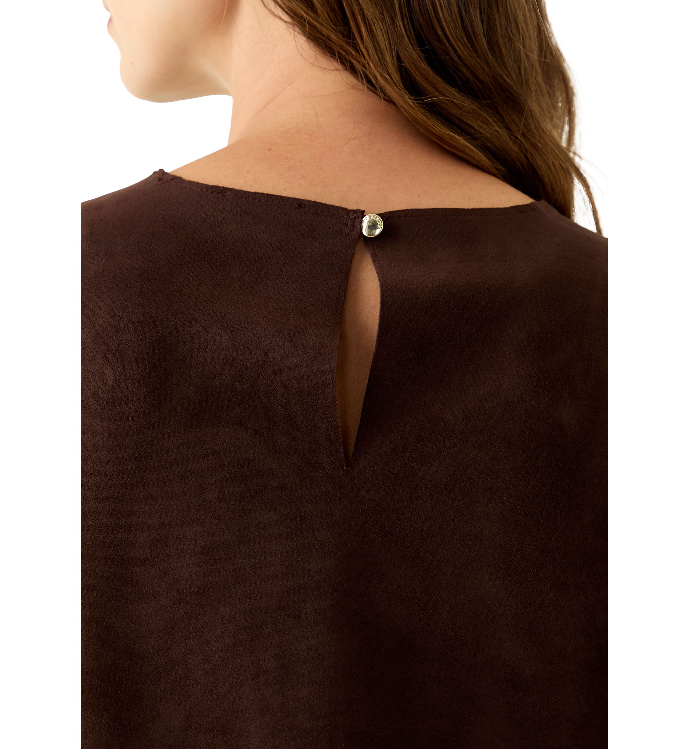Womens Sleeveless Vegan Suede Top