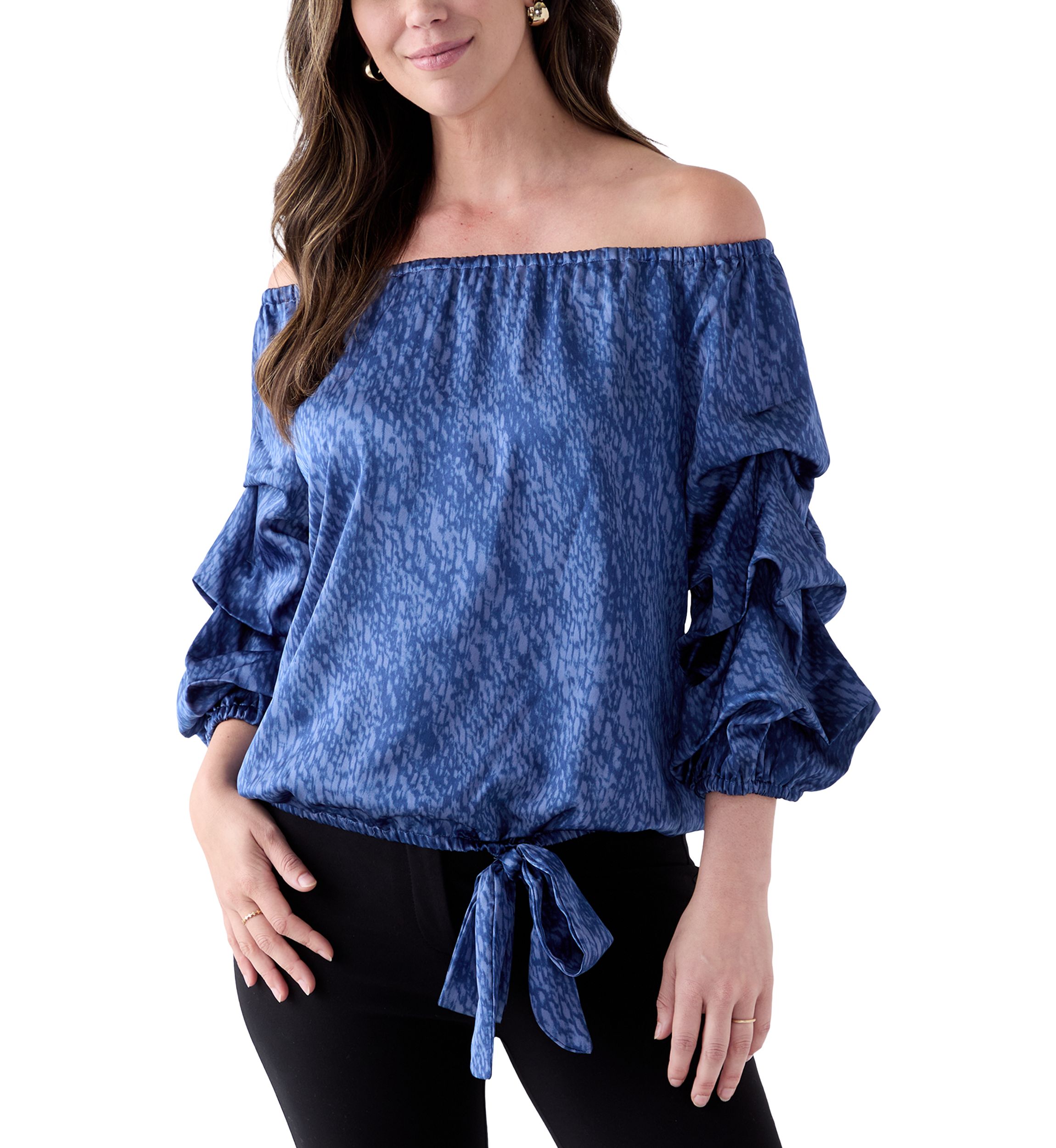 Womens Off the Shoulder Cha Cha Sleeve Blouse