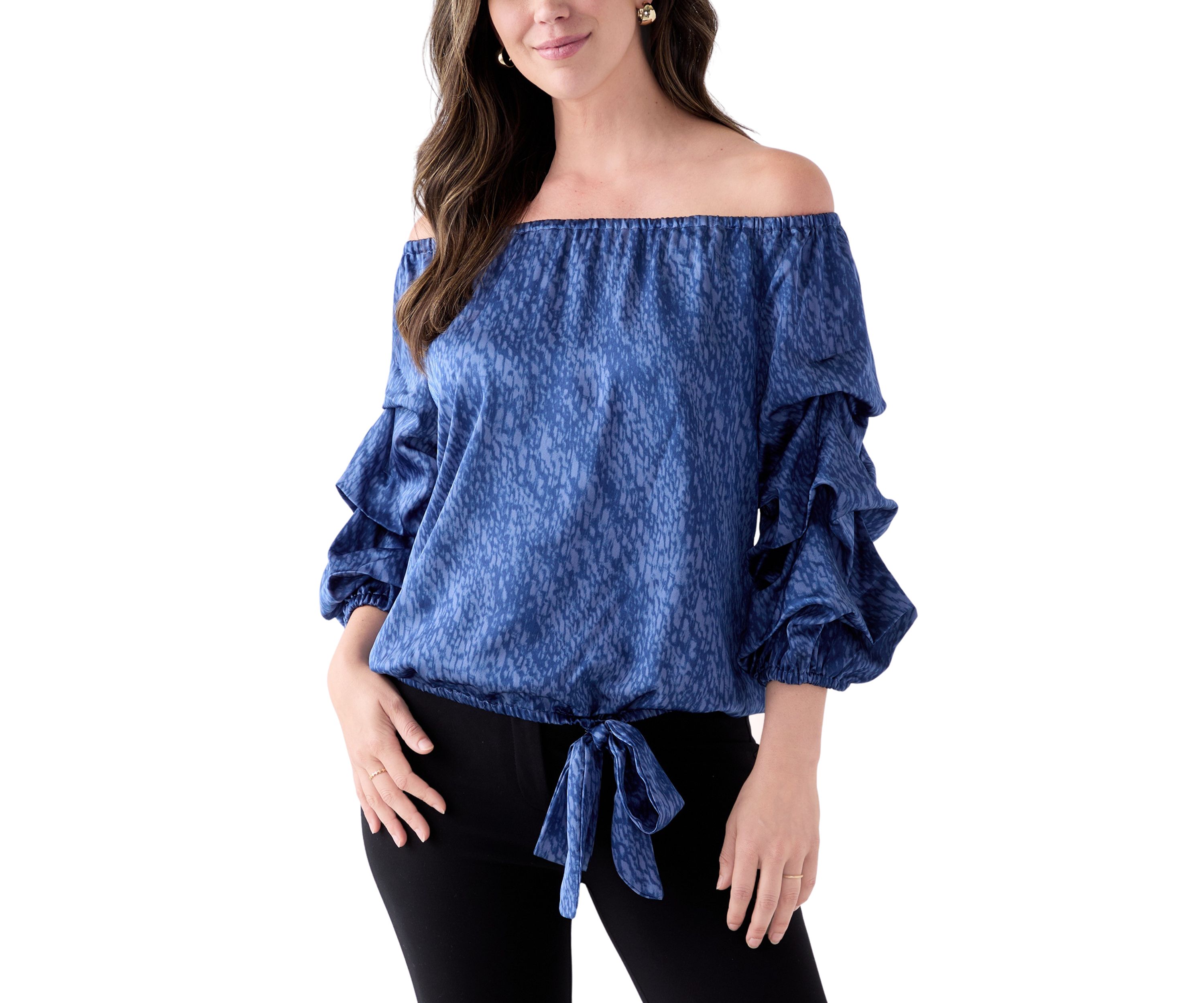 Womens Off the Shoulder Cha Cha Sleeve Blouse